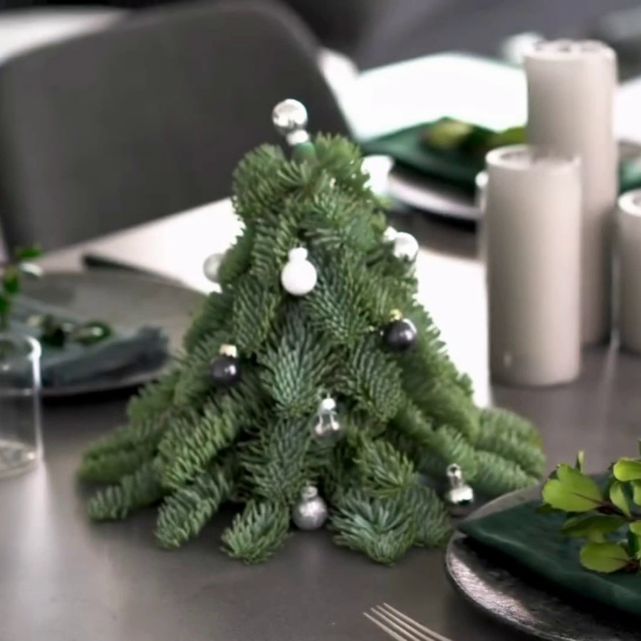 Importado othys cono flor barro árbol de Navidad DIY producción de base decoración de Navidad flor fresca barro pequeño tamaño 24cm