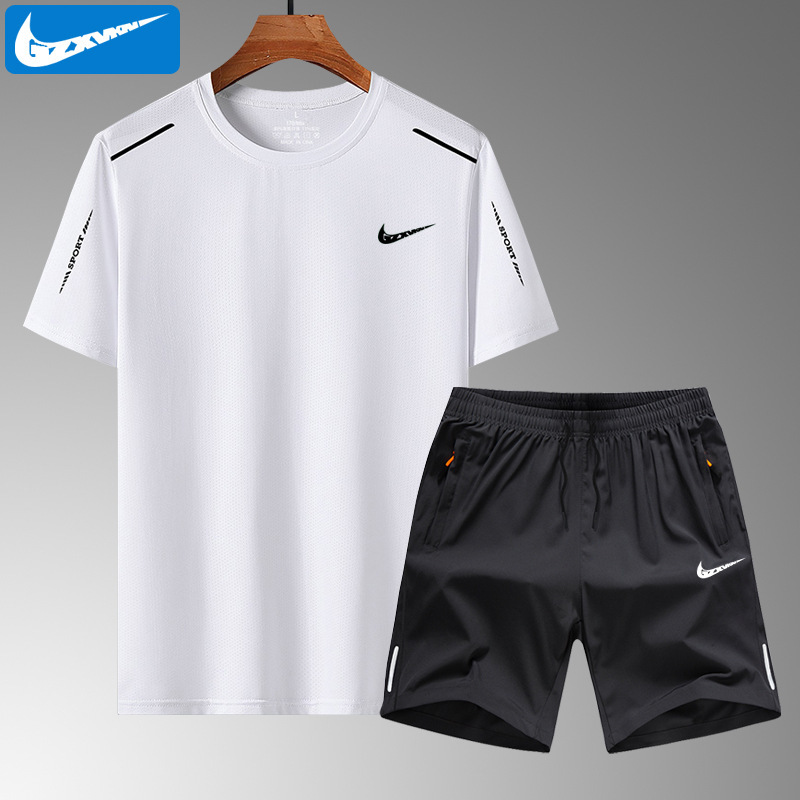 A generation of hair brand ice silk sports suit men's summer quick-drying sports T-shirt outdoor leisure running shorts