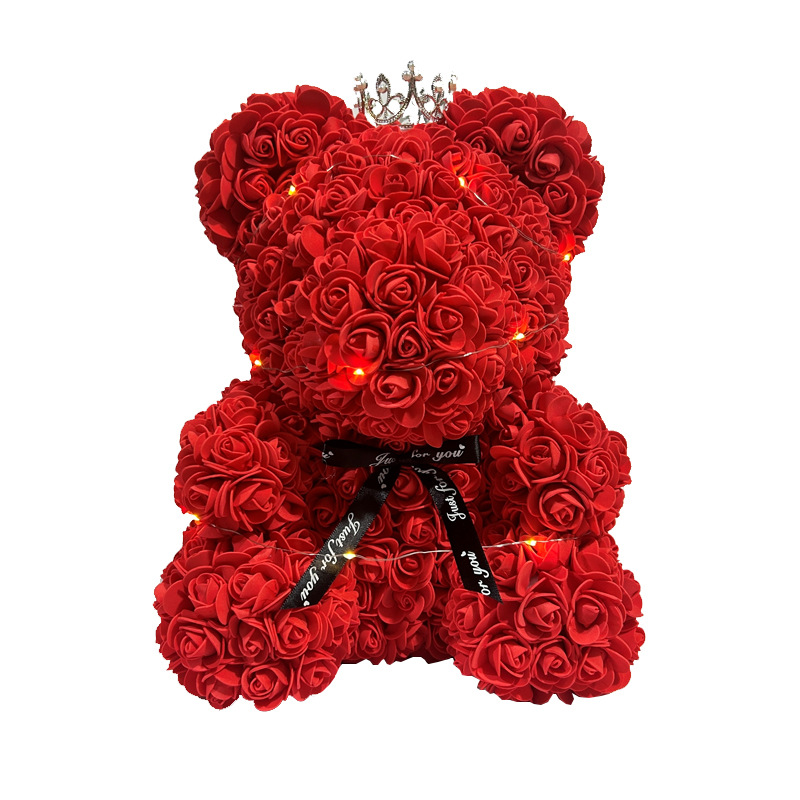 Rosa Preservada 520, Regalo de San Valentín o Cumpleaños, Flor Artificial de PE, Oso de Espuma EVA, Regalo Creativo, Adorno