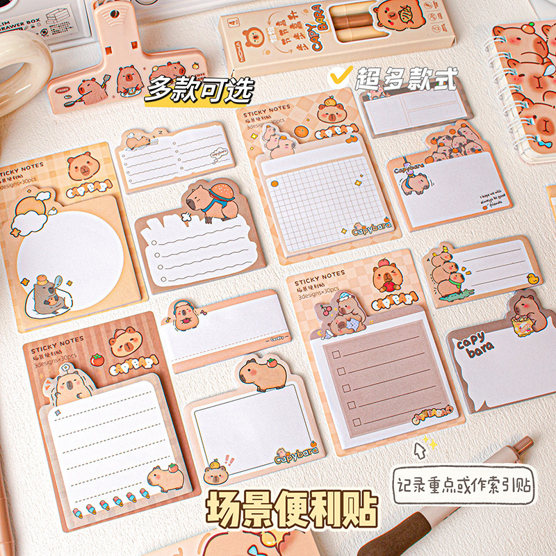 MOKA Magical Card Capibara serie de notas pastillas ins viento de alto valor facial papel de notas de estilo pegatinas de cuentas de mano de estudiantes
