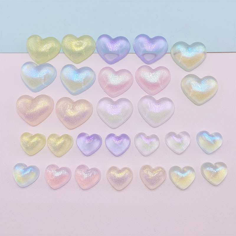 Resin DIY Accessories Mobile Phone Case DIY Hair Accessories Cream Glue Accessories Wholesale Water Cup Sticker Shoe Buckle Aurora Heart