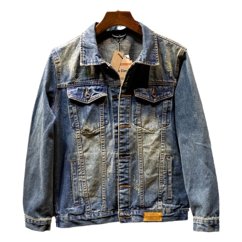 2023 primavera nueva ropa de abrigo de mezclilla de los hombres jóvenes abrigo de mezclilla chaqueta guapo superior ropa de los hombres de moda coreana