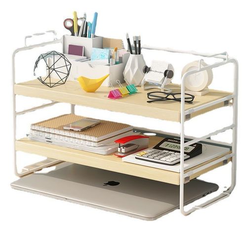 Simple bookshelf storage rack office desktop storage rack multi-layer wrought iron dining table desk organizer small shelf