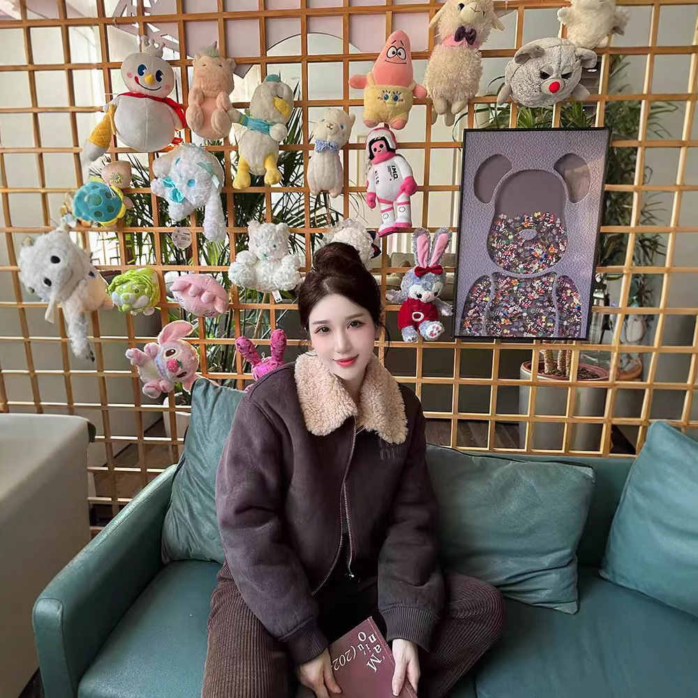 재고] MM 하이 엔드 여성 겨울 작은 향기로운 바람 스웨이드 칼라 패딩 재킷 코트 여성의 조수