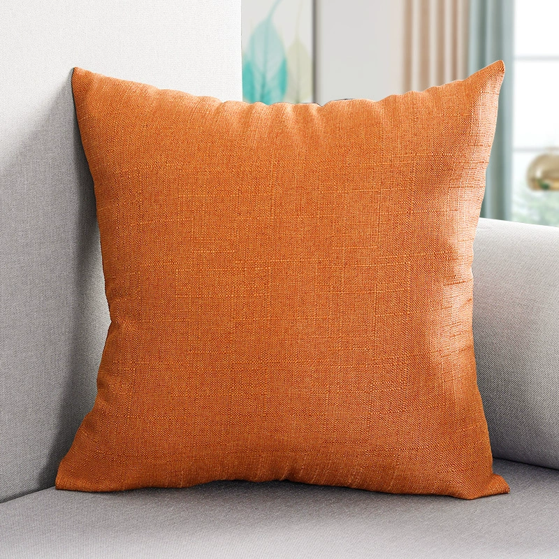 Pillow, big square sofa, cotton and linen, increased thickness
