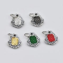 925銀藏式掛件白哈爾王度母扎基寺扎基拉姆達摩八福金輪吊墜吊牌