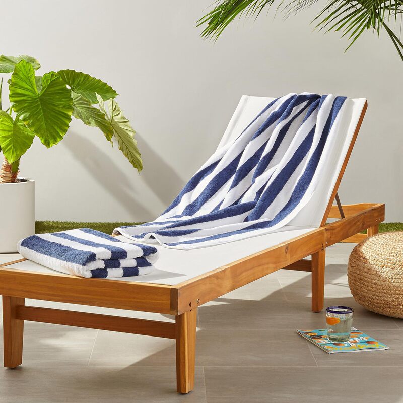Pure Cotton Thick Velvet Absorbent Striped Pool Beach Towel Soft Large Shower Camping Style Travel Towel Beach Blanket