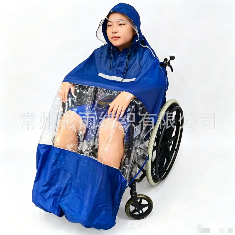 Cross-Border Nylon Pu Lightweight Transparent Waterproof Poncho for the Elderly and Disabled, Wheelchair Raincoat, Reflective Raincoat Cross-Border Nylon Pu Lightweight Transparent Waterproof Poncho for the Elderly and Disabled, Wheelchair Raincoat, Reflective Raincoat