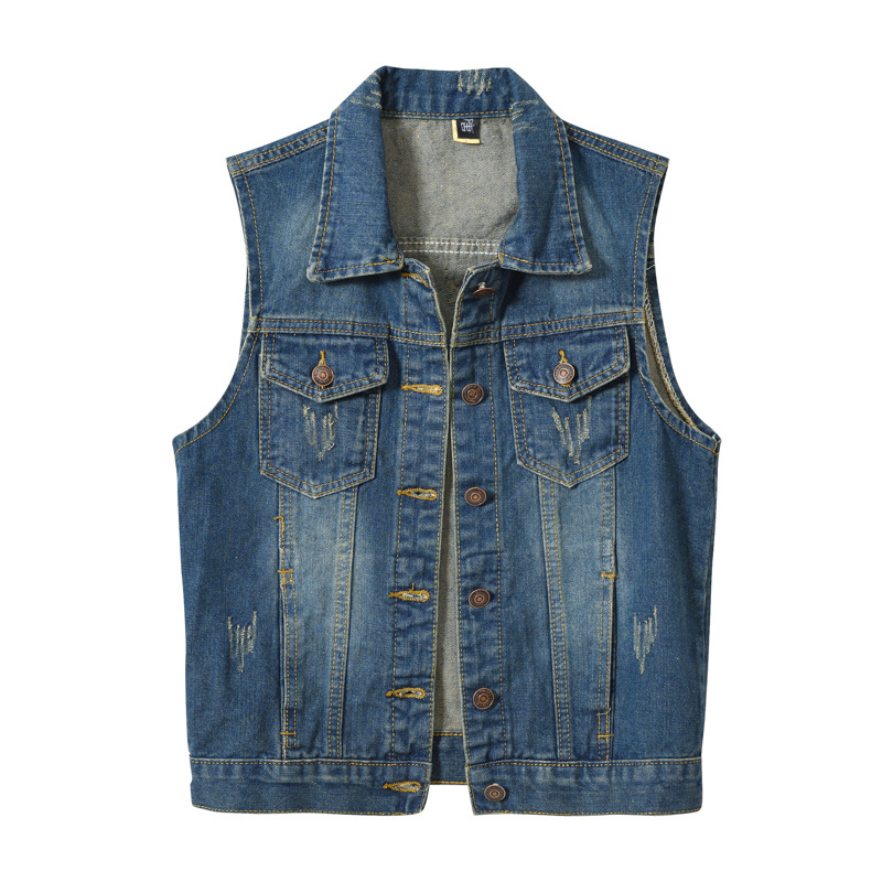 Chaleco de mezclilla de las mujeres primavera y otoño estilo Chanel chaleco estilo coreano moda prendas de vestir exteriores slim fit más tamaño chaleco de comercio exterior