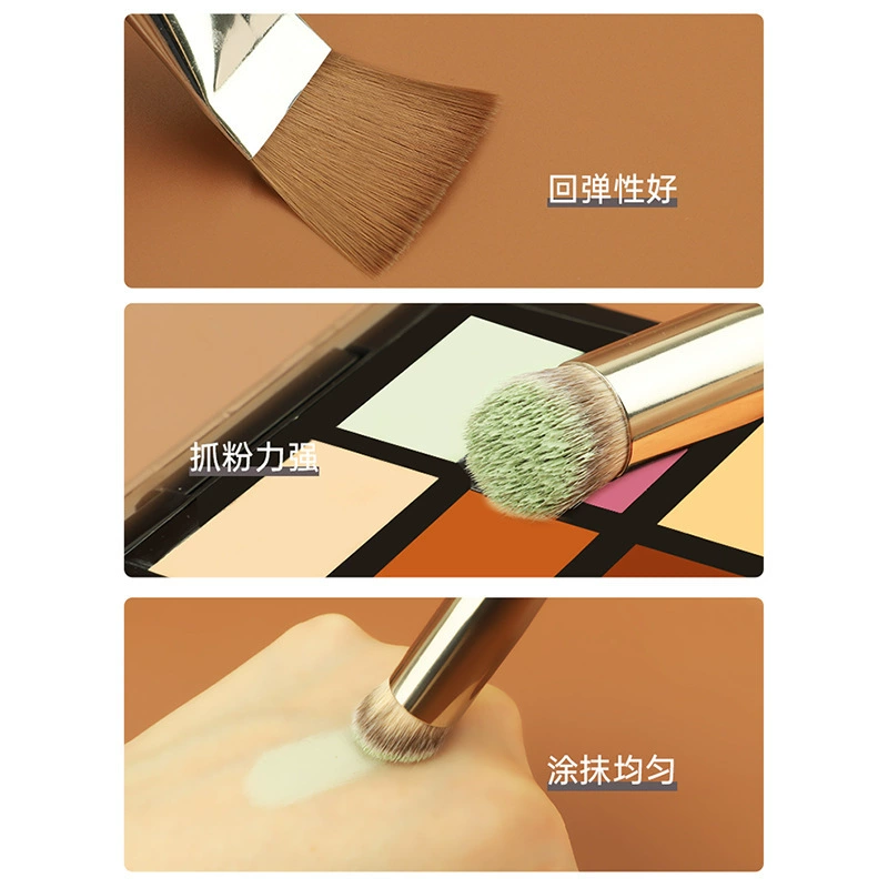 Набор кистей concealer, несколько голов 170/270/370, деревянная или пластиковая ручка, алюминиевый цанговый зажим
