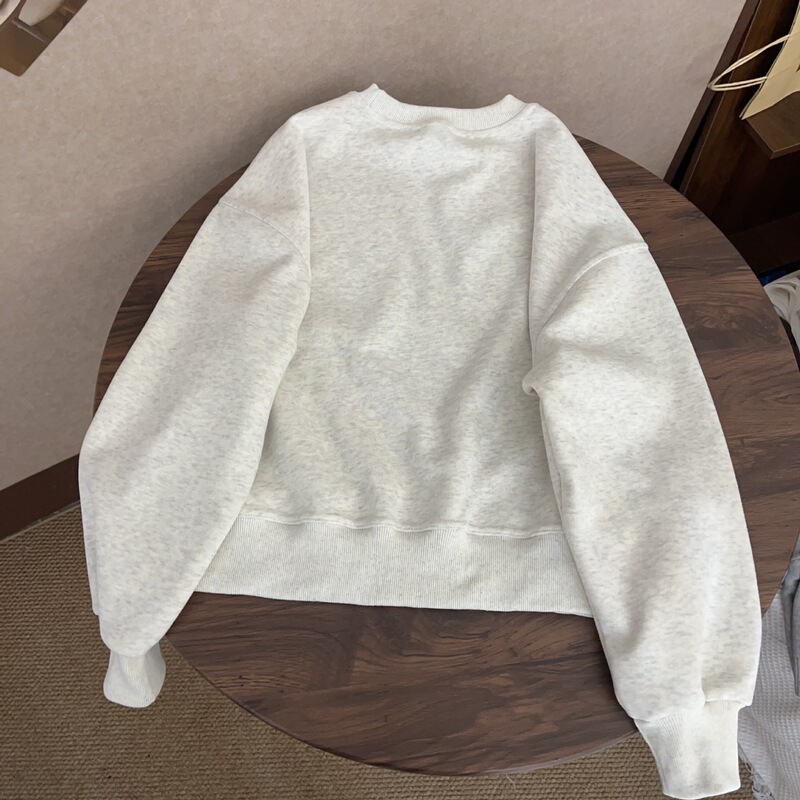 抽象梨印花圆领长袖卫衣女秋冬新款日韩休闲宽松显瘦百搭打底上衣|undefined