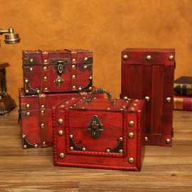 中式仿古手工制作木制首饰盒礼品盒拍摄道具收纳箱复古工艺品批发