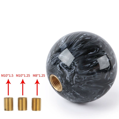 Car Modification Black and White Pattern Gear Shift Knob, Spherical Gear Lever, Acrylic Planet Wave Stick Head, Personalized Universal Use (Cab and accessories) - black-and-white-pattern