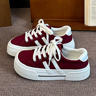 Hong Kong Style Retro Versatile Casual Thick-Soled Canvas Women's 2025 Summer New Sneakers Spring and Autumn Lightweight Breathable White Shoes