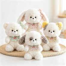 围兜小玩伴小熊猫咪毛绒玩具兔子小狗公仔睡觉抱枕玩偶床上娃娃