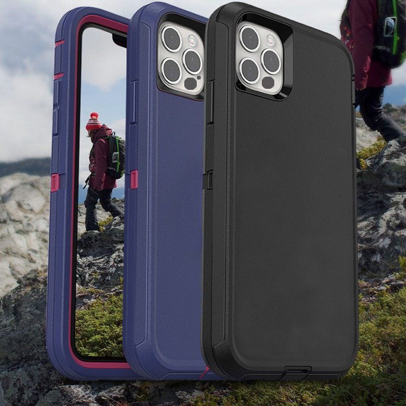 适用iphone12promax三防机器人实色手机壳苹果12mini防摔手机套厂