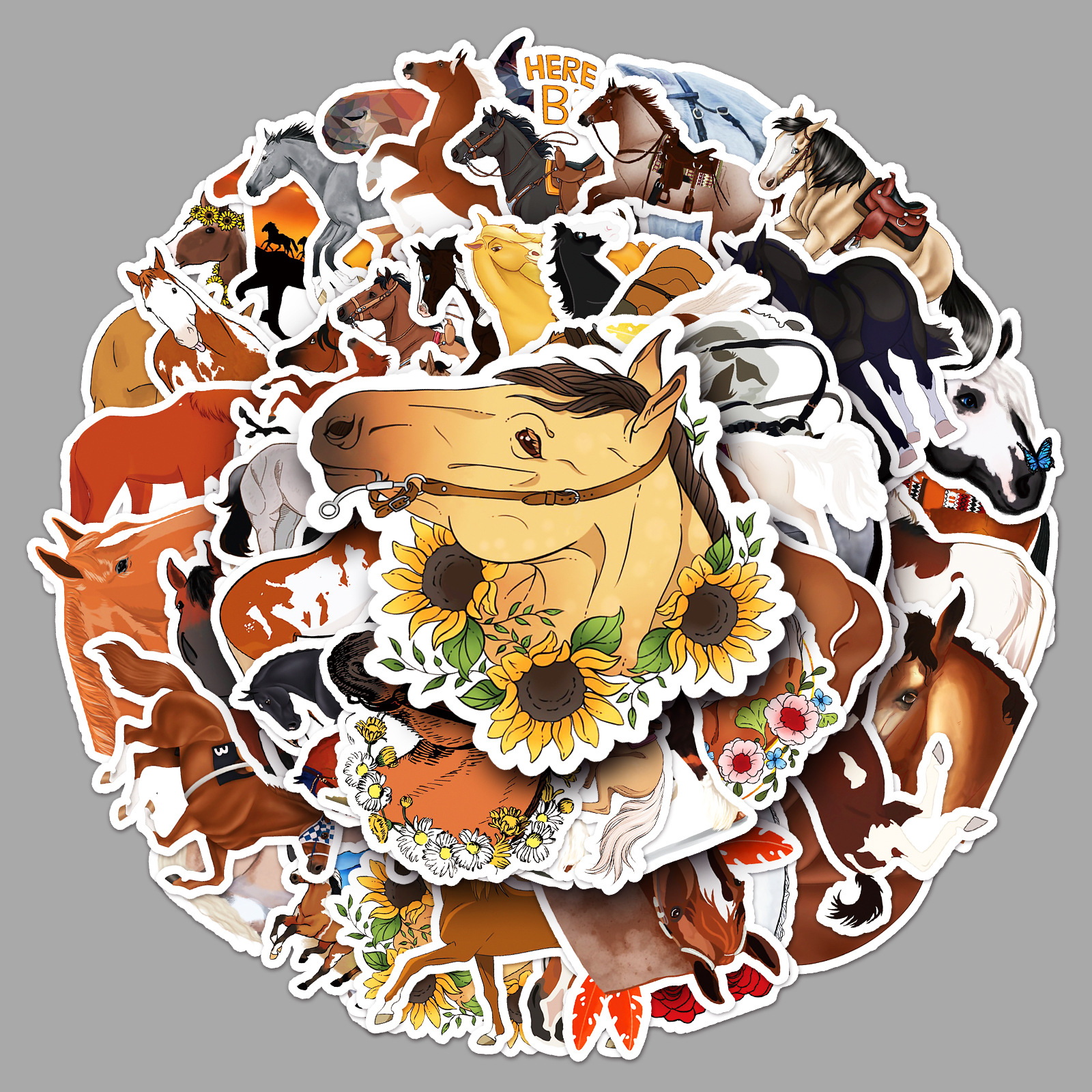 50 Zhang Ma animal de dibujos animados equipaje pegatinas personalidad tendencia graffiti portátil del coche decoración comercio exterior