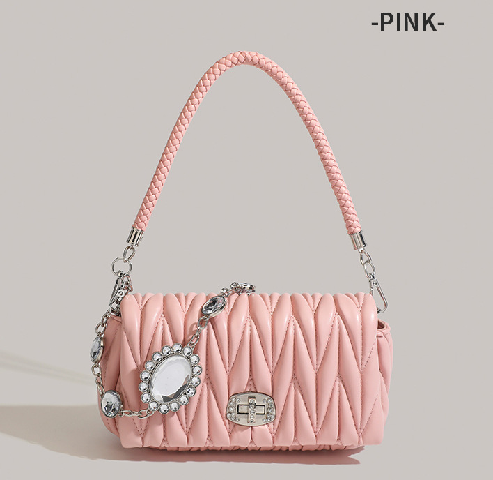 Pink with a rhinestone chain