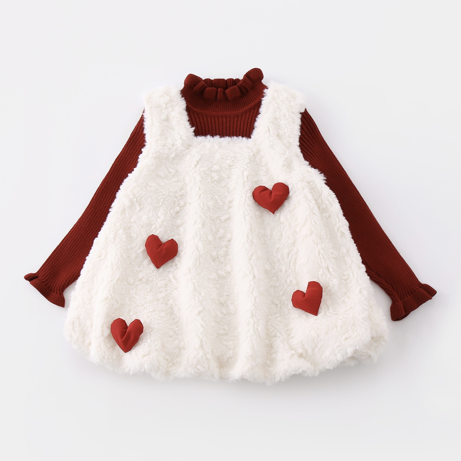 106059819@qq.com Girls' Autumn Winter Infant Baby Girl Clothes Stylish Fleece Lined First Birthday Princess Dress New Year Outfit_voghion.com