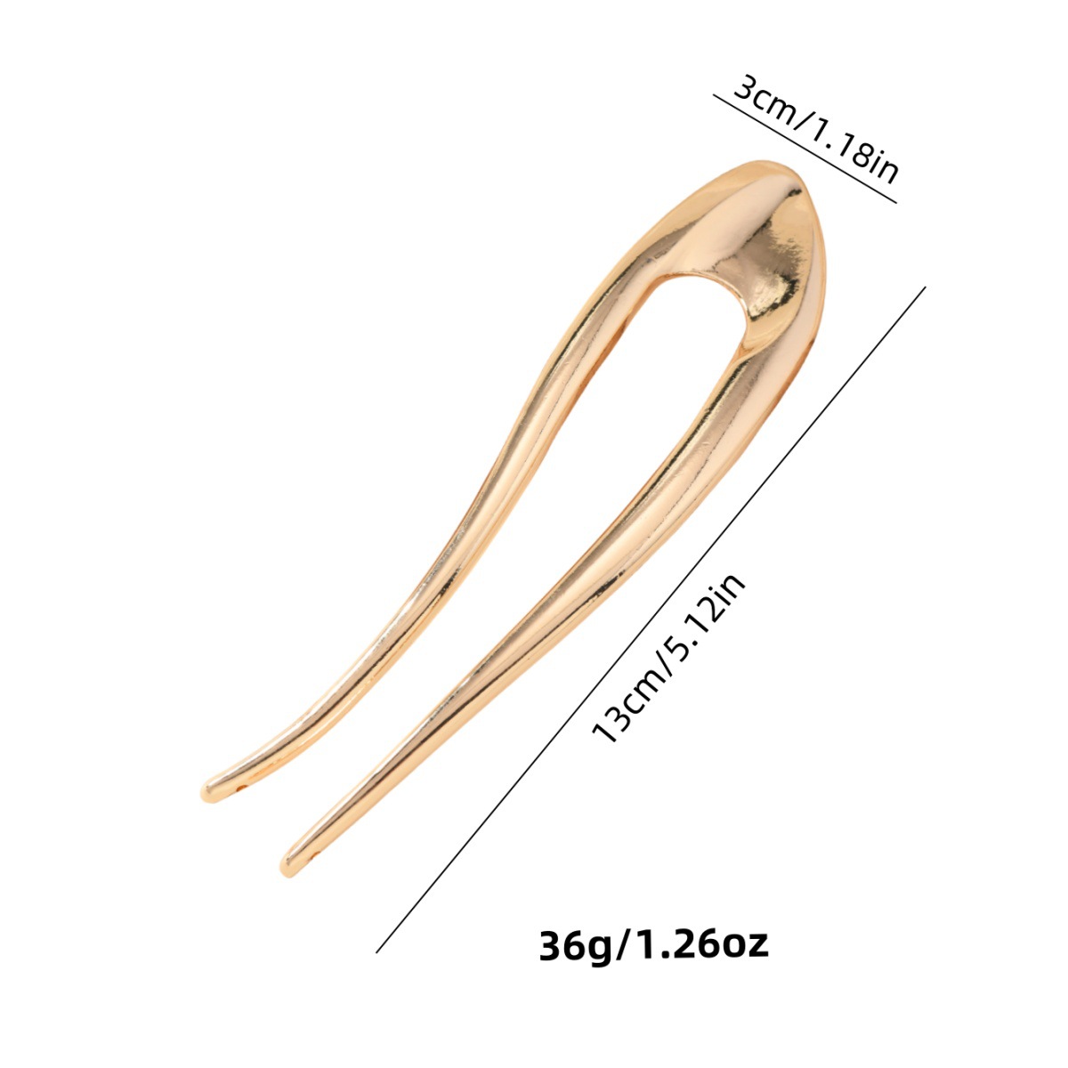 Japonés simple aleación clip para el cabello de las chicas bola cabeza clip para el cabello temperamento dama toque de cabello estilo antiguo en forma de U clip borde de cuerno de toro