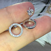 Brand earrings, fashionable zirconium, Korean style, diamond encrusted