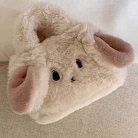 南风Chio2nd毛绒奶兔小托特包包女手提毛毛包单肩斜挎包小方包