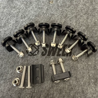 Box Buckle Aluminum Alloy Bottom Screw — Motosiklet ləvazimatları və aksesuarları - round-rod-double-sided-black-grooved-aluminum-alloy-buckle