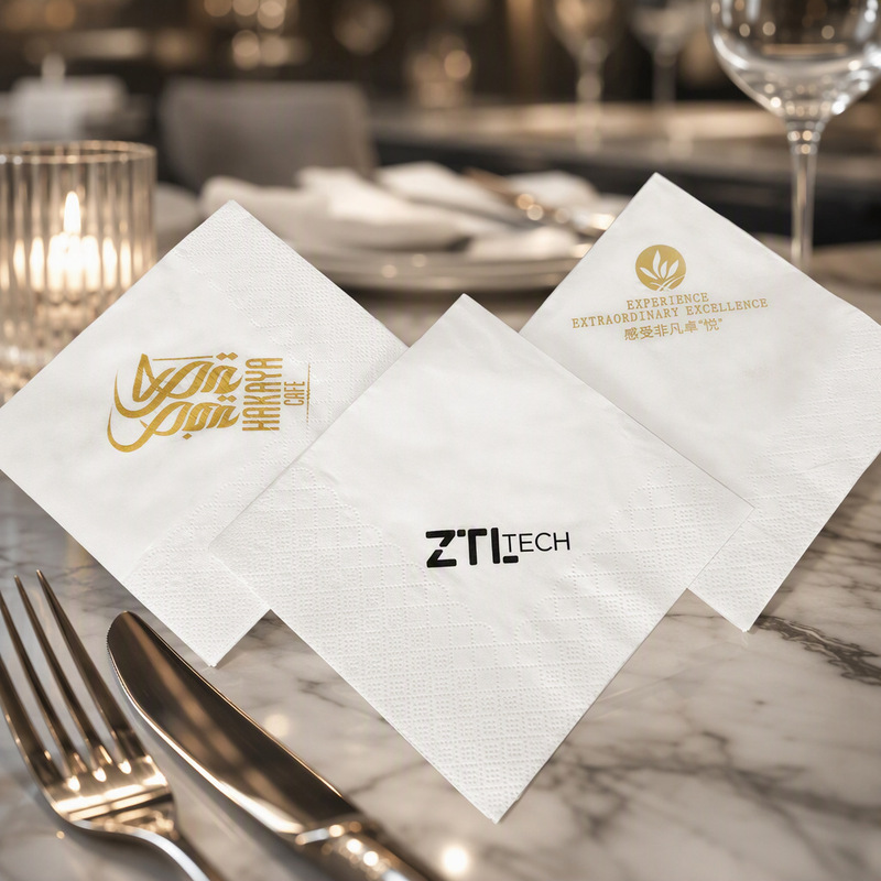 Customized Napkins with Logo Printing for Hotels, Western Restaurants, Commercial Coffee Shops, Milk Tea Shops, Square Advertising Printed Napkins
