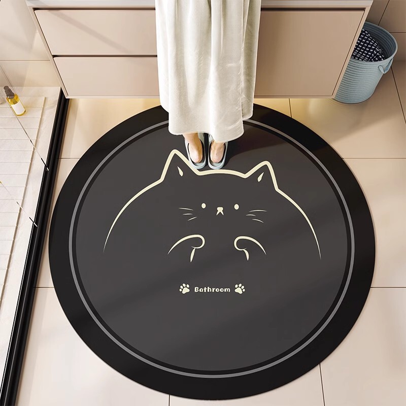 Round bathroom floor mat washstand bathroom cabinet diatom mud absorbent mat bathroom non-slip carpet door mat Round bathroom floor mat washstand bathroom cabinet diatom mud absorbent mat bathroom non-slip carpet door mat