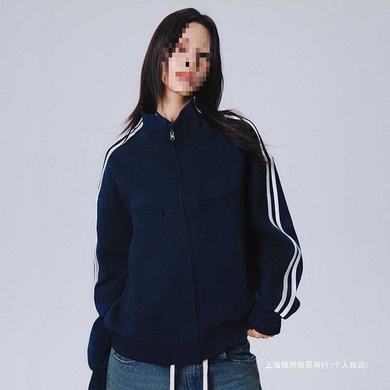 RAPPEYE双杠分割拉链卫衣潮牌男春秋美式百搭宽松运动开衫外|undefined