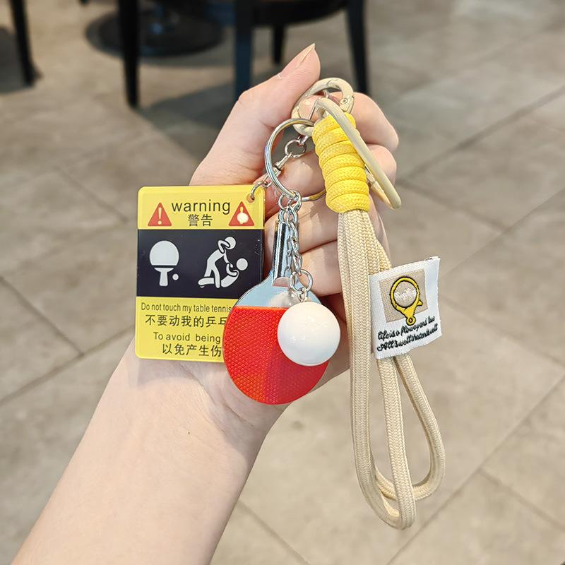 Assault on ping pong warning sign + big ping pong ball + khaki double rope