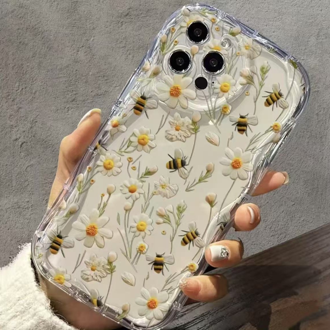 Nueva margarita fresca para iPhone 15promax funda para teléfono móvil Apple 16/14pro Japón y Corea 13/12X