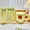 A little bear [cup + lid + spoon] gift box