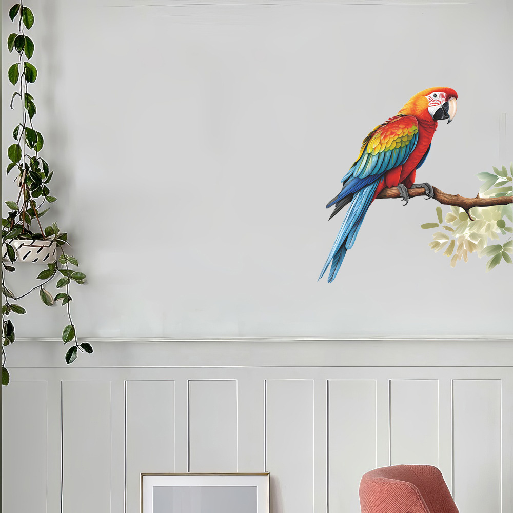 Comercio exterior lindo rama loros niños puerta del dormitorio inodoro decoración del hogar pegatinas de pared pegatinas autoadhesivas al por mayor