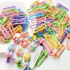 6cm糖果色U型波浪发夹diy亮面无痕鸭嘴夹女碎发边夹发卡发饰配件