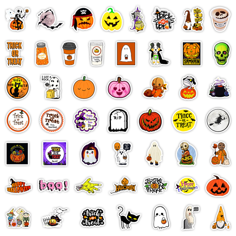 50/100枚のハロウィンのステッカーは携帯電話のコップの防水の装飾を包んで子供のdiyの手帳のステッカーを貼って卸売りします。|undefined