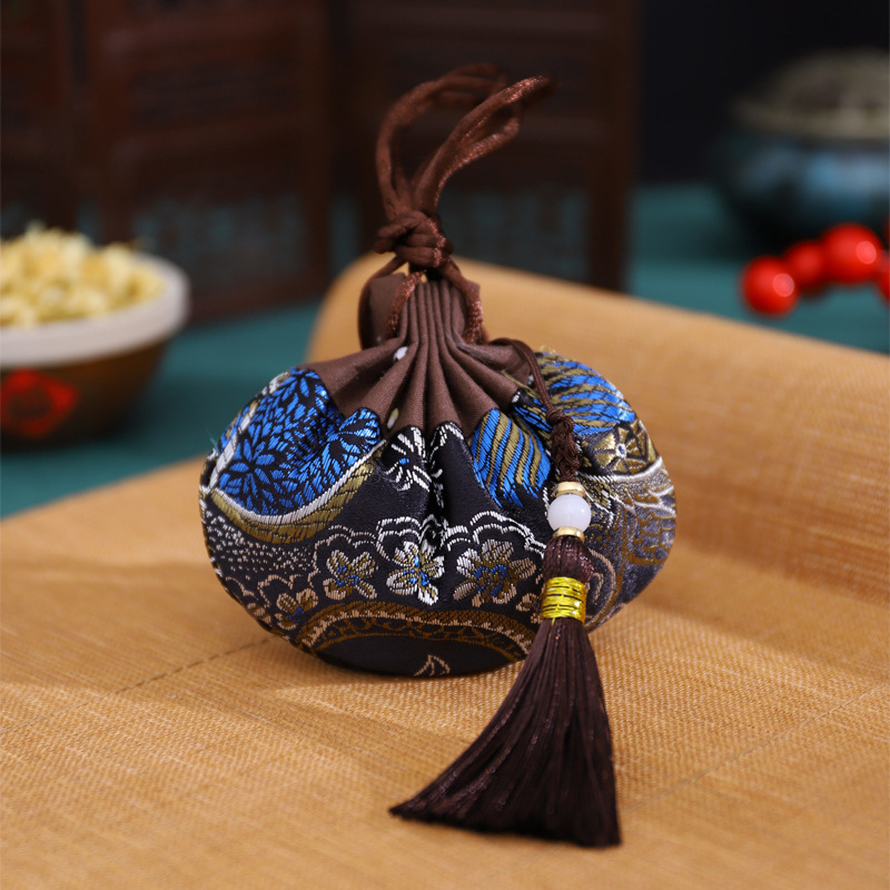 Dragon Boat Festival bolsita estilo antiguo bolsa de loto accesorios Hanfu adornos bolsa vacía embalaje Halter portátil coche colgando aromaterapia repelente de mosquitos