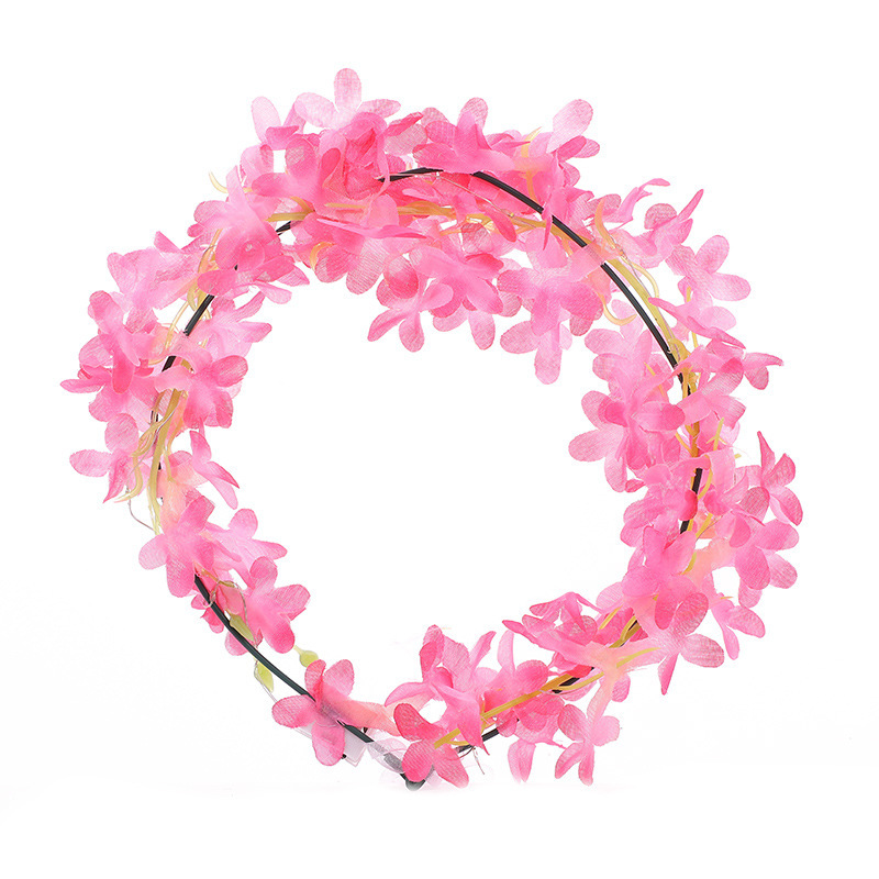Mori nueva transfronteriza Hawaiana luminosa Garland accesorios para el cabello Súper diadema de hadas al aire libre punto escénico Foto Garland suministro
