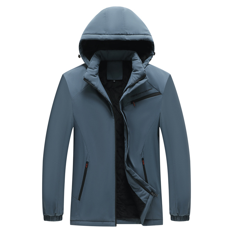 Al Aire Libre invierno más tamaño chaqueta de los hombres forrado de lana engrosada caliente extra grande a prueba de viento a prueba de lluvia de mediana edad y ancianos ropa de Montañismo