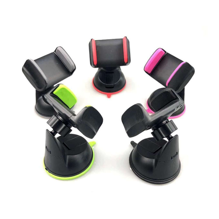 Car mobile phone bracket instrument panel single pull air outlet 360 degrees rotating center console silicone sucker navigation bracket