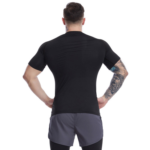 Cross-border sports rapid-drying T-shirt for men high elasticity heavy sweating PRO tight-fitting basketball training sports fitness clothing summer