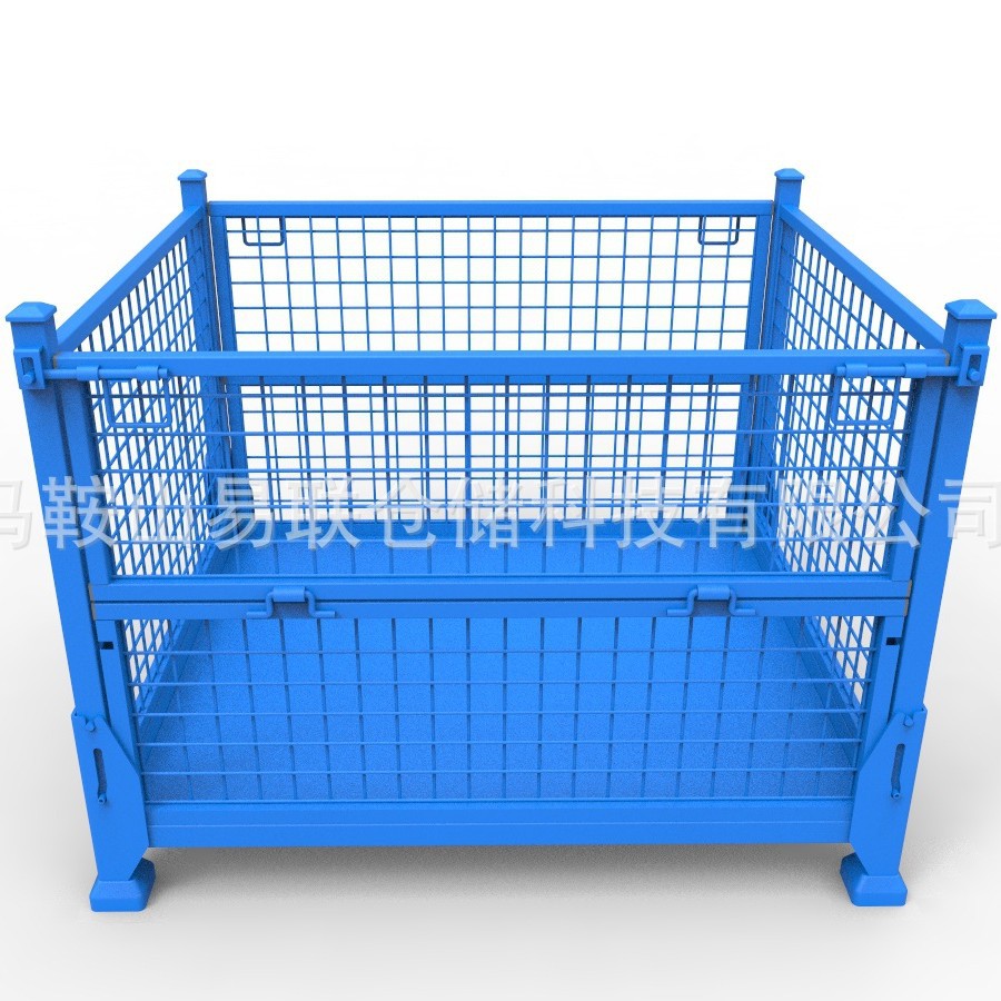 易联Q235金属周转箱 折叠铁笼周转铁箱 钢制料箱 全国发货
