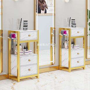 Barber Shop Tool Cabinet Hairdressing Shop Mirror Table Beauty Salon Movable Hair Cutting Cabinet Hair Dryer Multifunctional Storage Rack