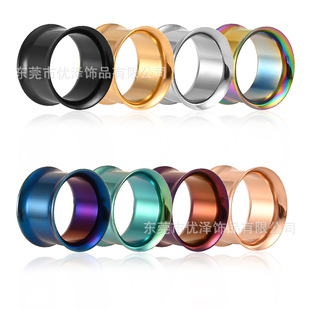 Stainless steel double horn hollow toothless ear expansion punk foreign trade ear expander vacuum plating human body puncture auricle