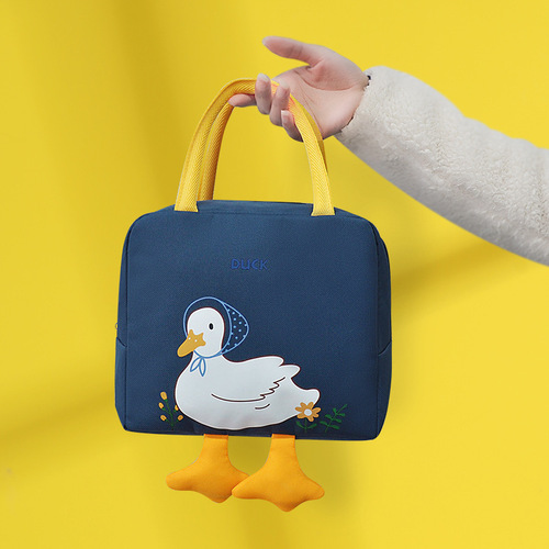 Insulated lunch box bag for office workers, portable lunch bag for students, thickened aluminum foil lunch bag, cartoon lunch bag