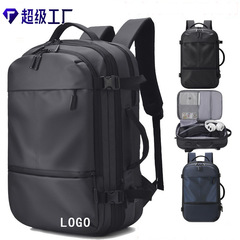 バックパック 17inch レザーフィルム ビジネス メンズ クロスボーダー 拡張可能 パソコン ロゴ印刷可能 開閉式 ビジネス トラベル バックパック