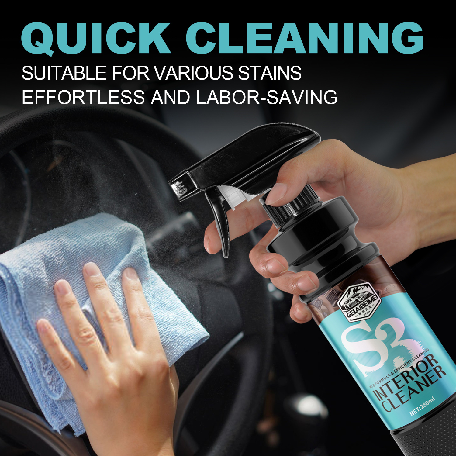 Limpieza interior multifuncional asiento de cuero techo de cuero fuerte decontaminación renovación líquido de lavado de automóviles lavado sin agua image 5