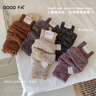Good Fa 2024 Socks Women's Autumn and Winter New Korean Candy Dot Loose Warm Leg Covers Women's Socks Covers
