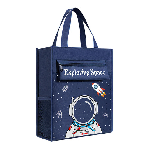 Student tutoring bag Primary school student large-capacity tutoring bag canvas portable cartoon Korean version storage waterproof hand bag