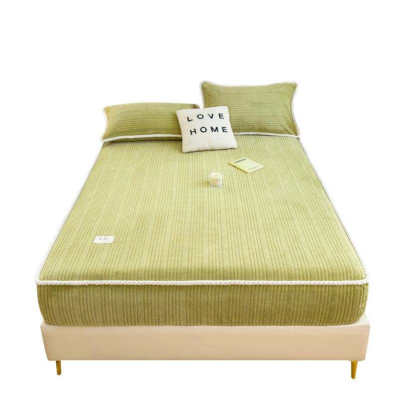 Otoño e invierno engrosado cama de terciopelo de leche una sola pieza 2025 nuevo colchón Simmons cubierta de protección sábanas de terciopelo de coral